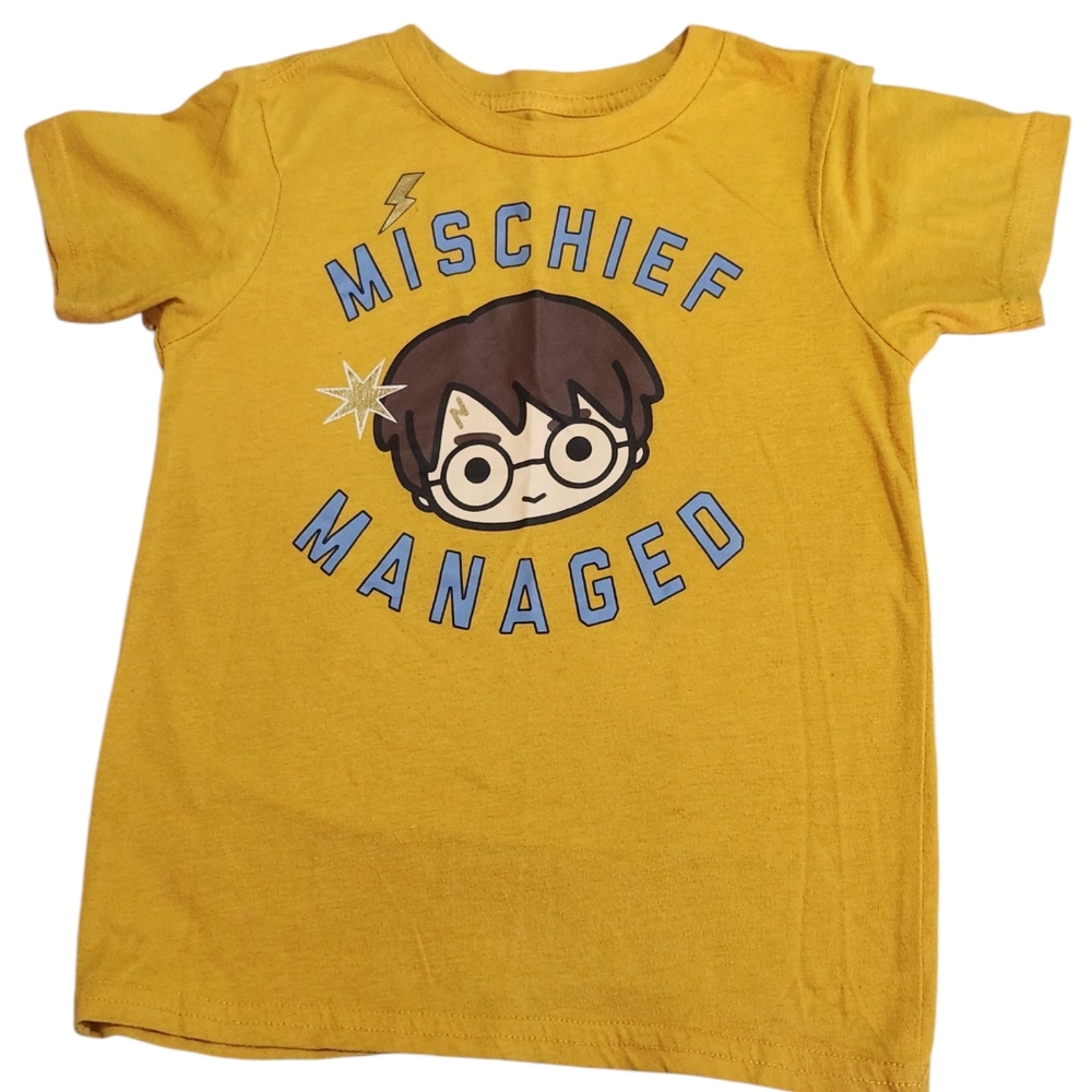 Harry Potter Yellow Mischief Managed Kids Short Sleeve 4T T-Shirt